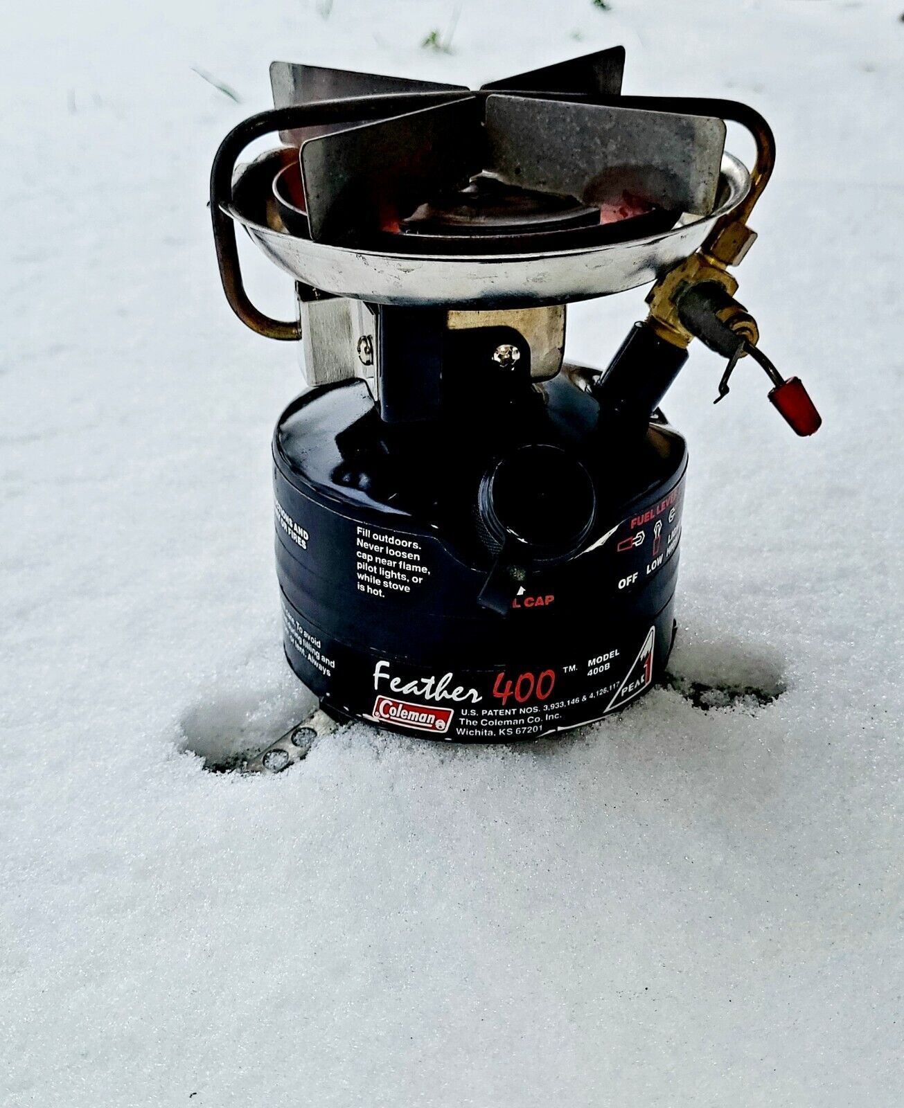 Coleman PEAK 1 Feather 400B Single Burner Camp stove. New Pump Cup, TESTED.8/90