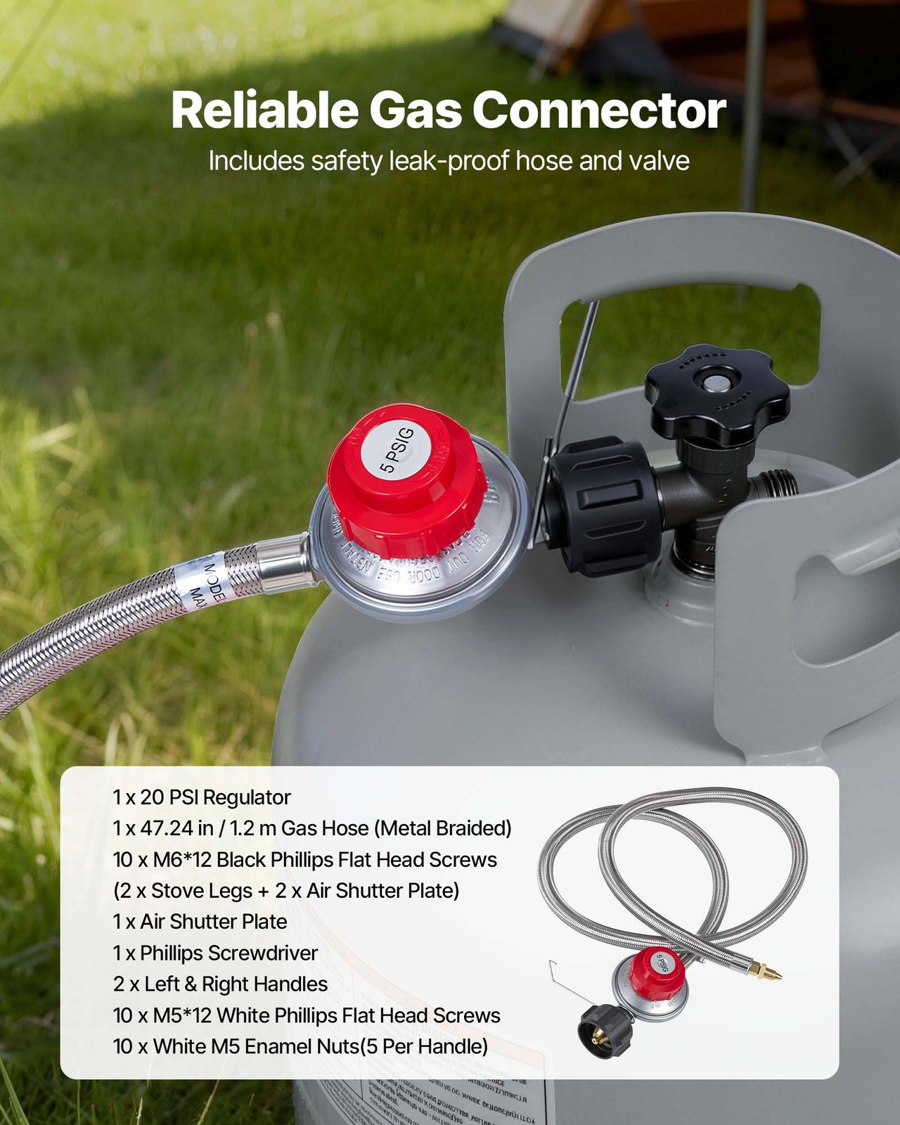 VEVOR Single Burner Propane Gas Stove 200000 BTU Outdoor Camping Cooker for BBQ