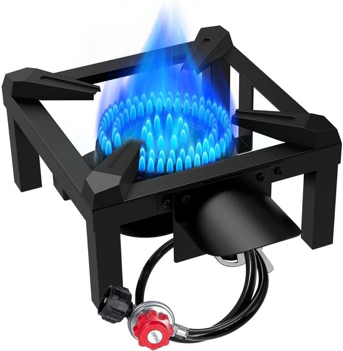 Llamaviva Propane Burner High Pressure 100,000 BTUs Single Gas Stove W/ Water