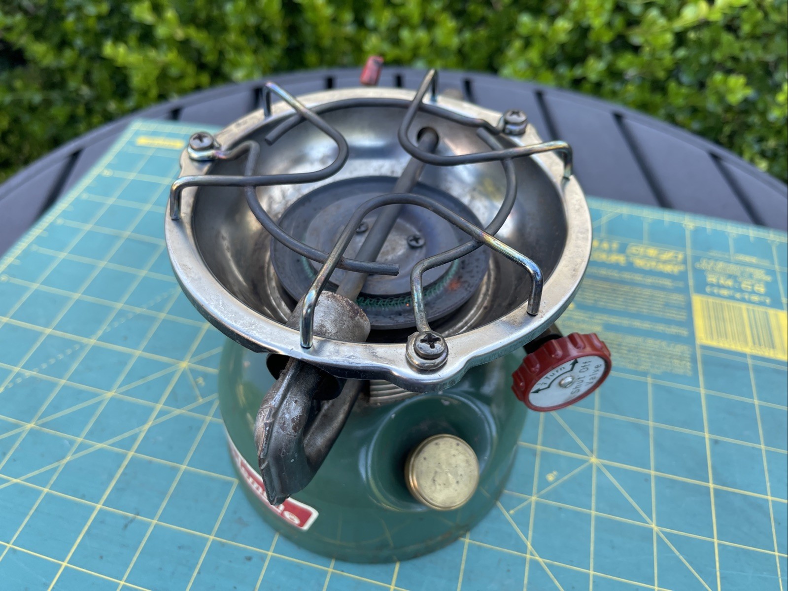 Vintage Coleman 502 Green Single Burner Gas Pocket Camping Stove Tested Works