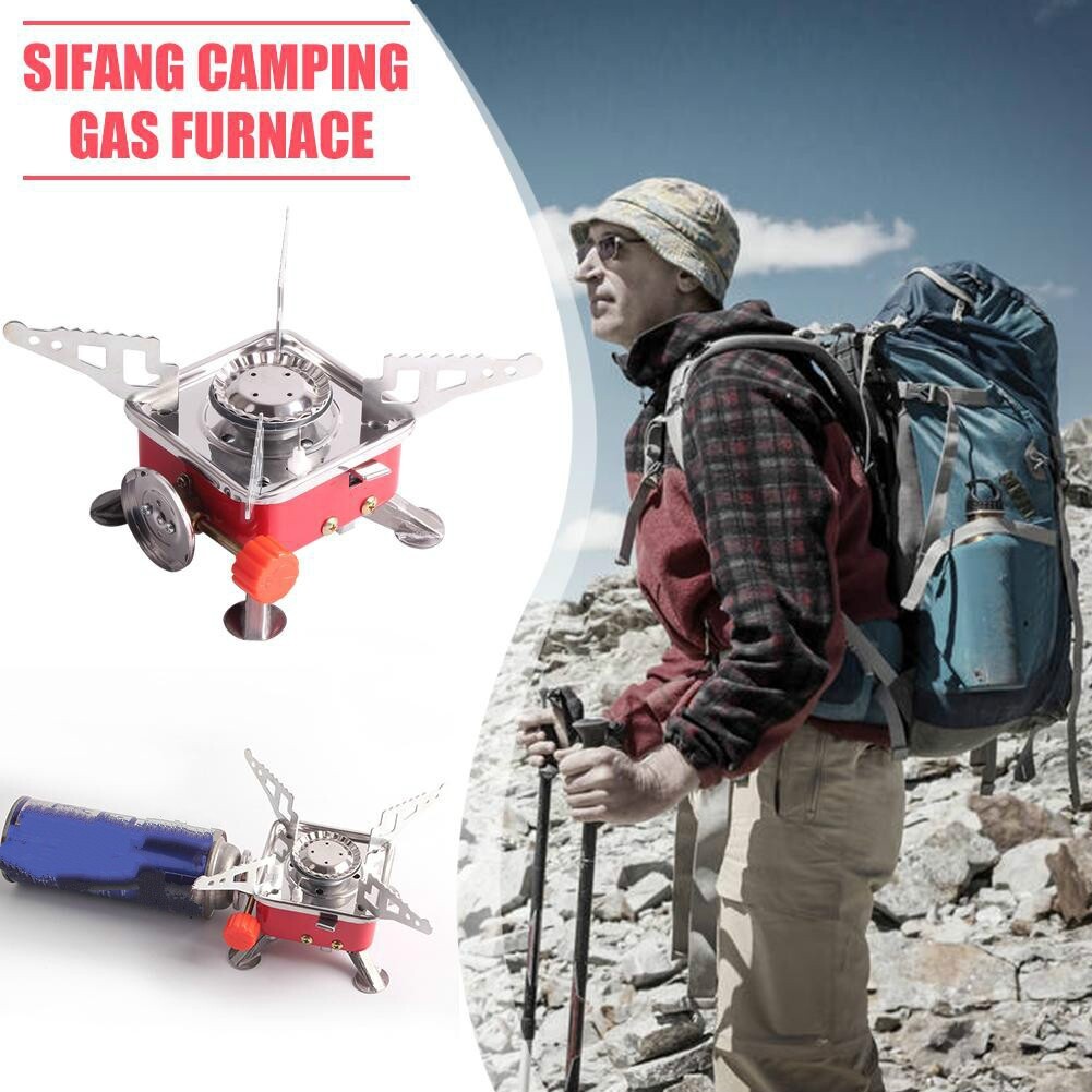 Gas Furnace for Barbecue Foldable Square Cooking Stove Outdoor Camping Picnic