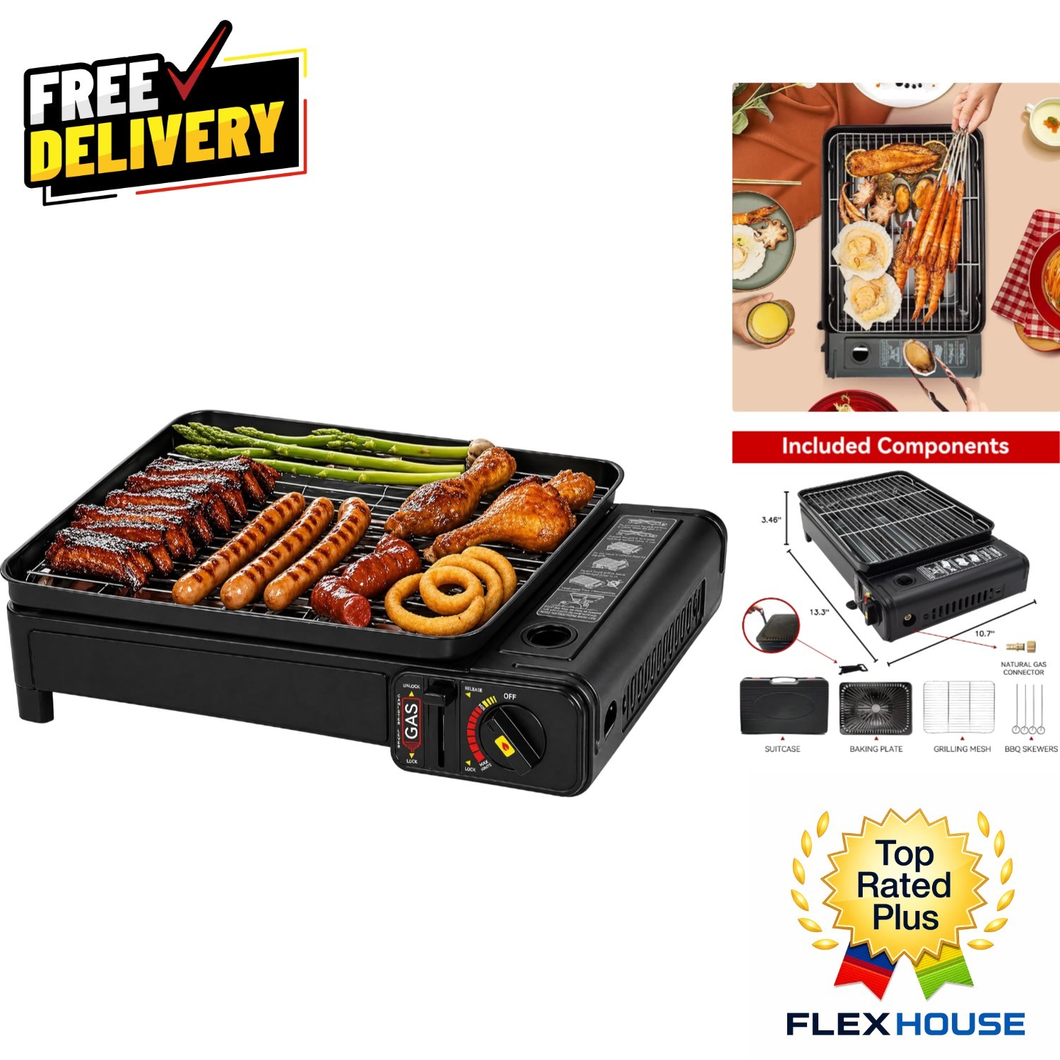 Compact Portable Butane Grill Stove with Carry Case – Ideal for Outdoor Cooking
