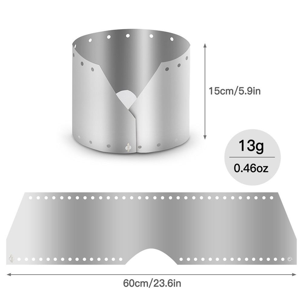 Windshield Portable Titanium W/ Storage Pouch Wind Block Windproof Plate