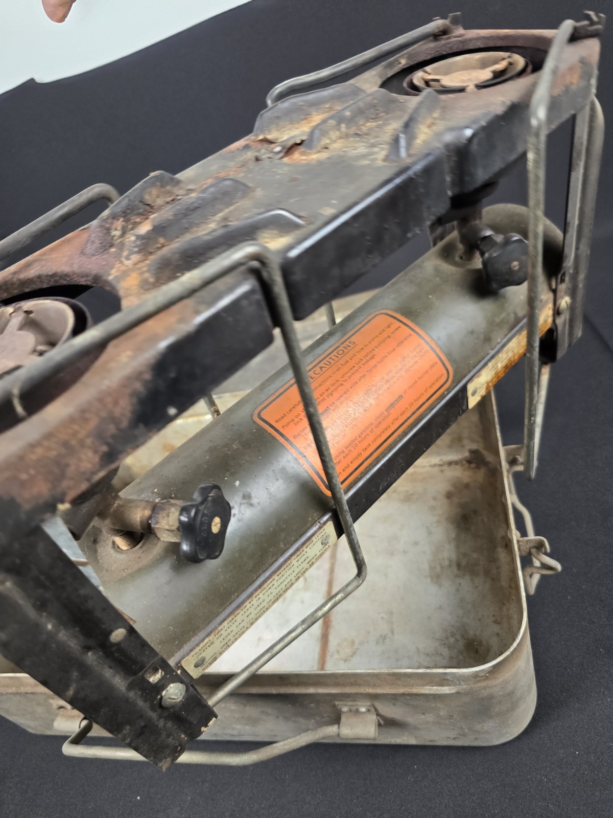 WW2 Agmco US Military Gas Field Stove Double Burner w/ Case 1945