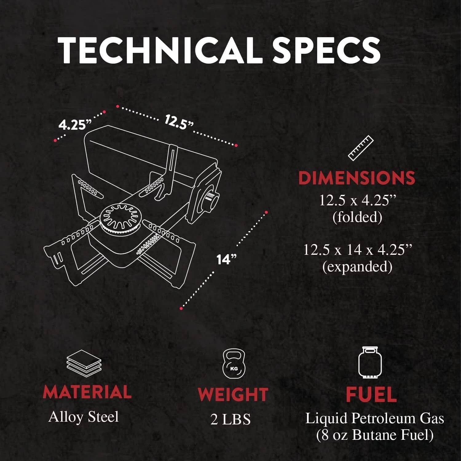 Ultra Foldable Portable Stove with Carrying Case – Butane – Compact Design