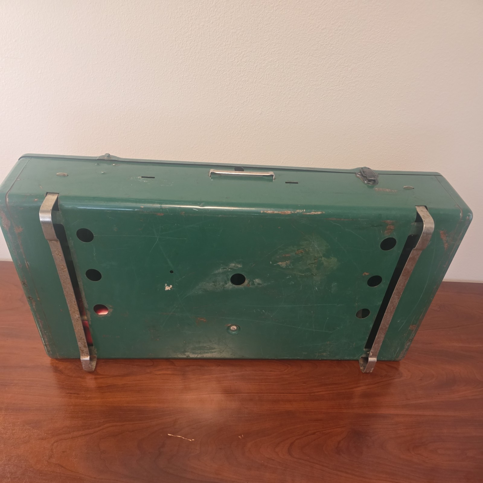Vintage Coleman 426D 3-Burner Liquid Fuel Camp Stove Suitcase Style Green 70s