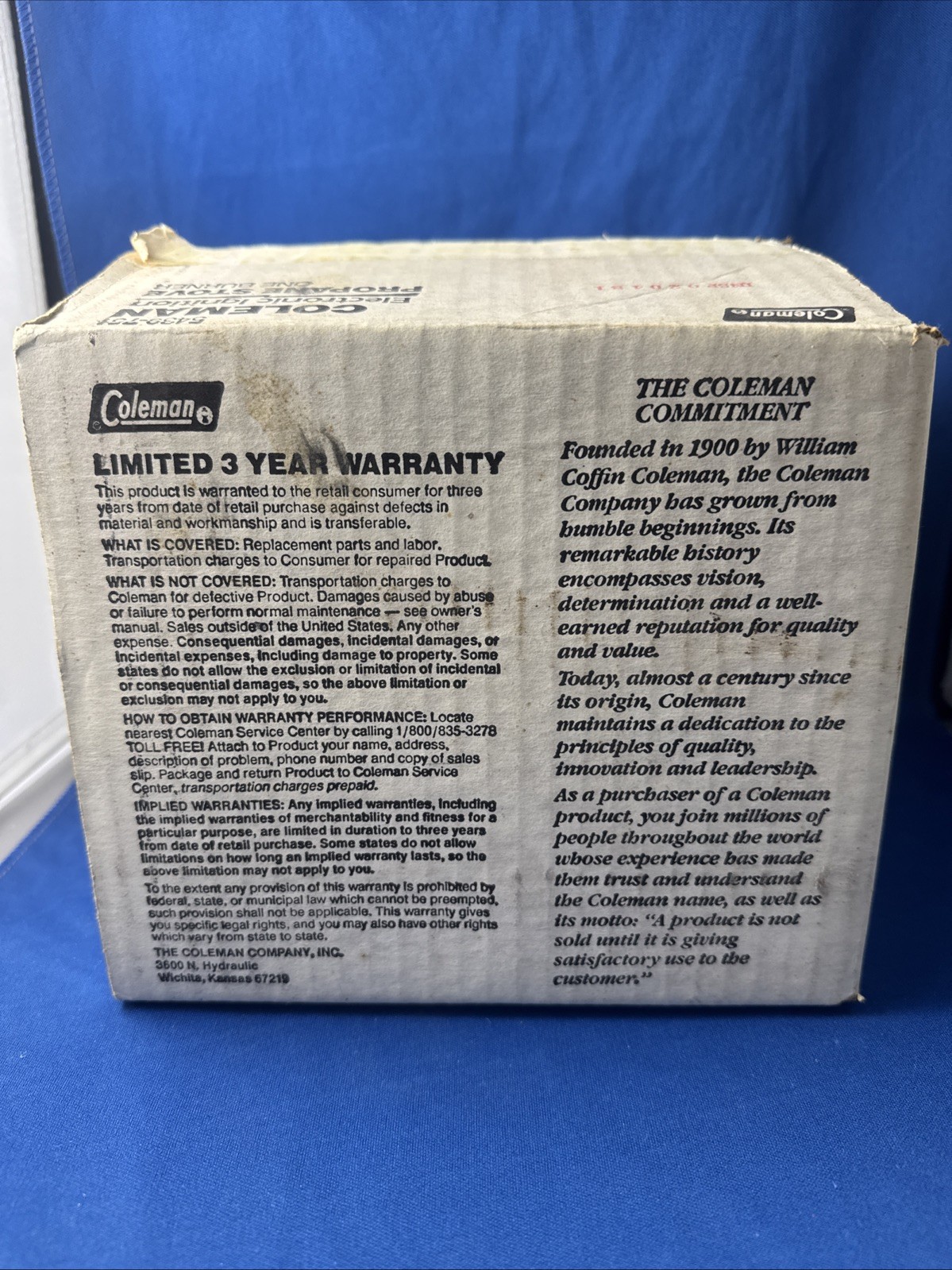 Vtg Coleman One-Burner Propane Stove (Model 5439-751 New Open Box