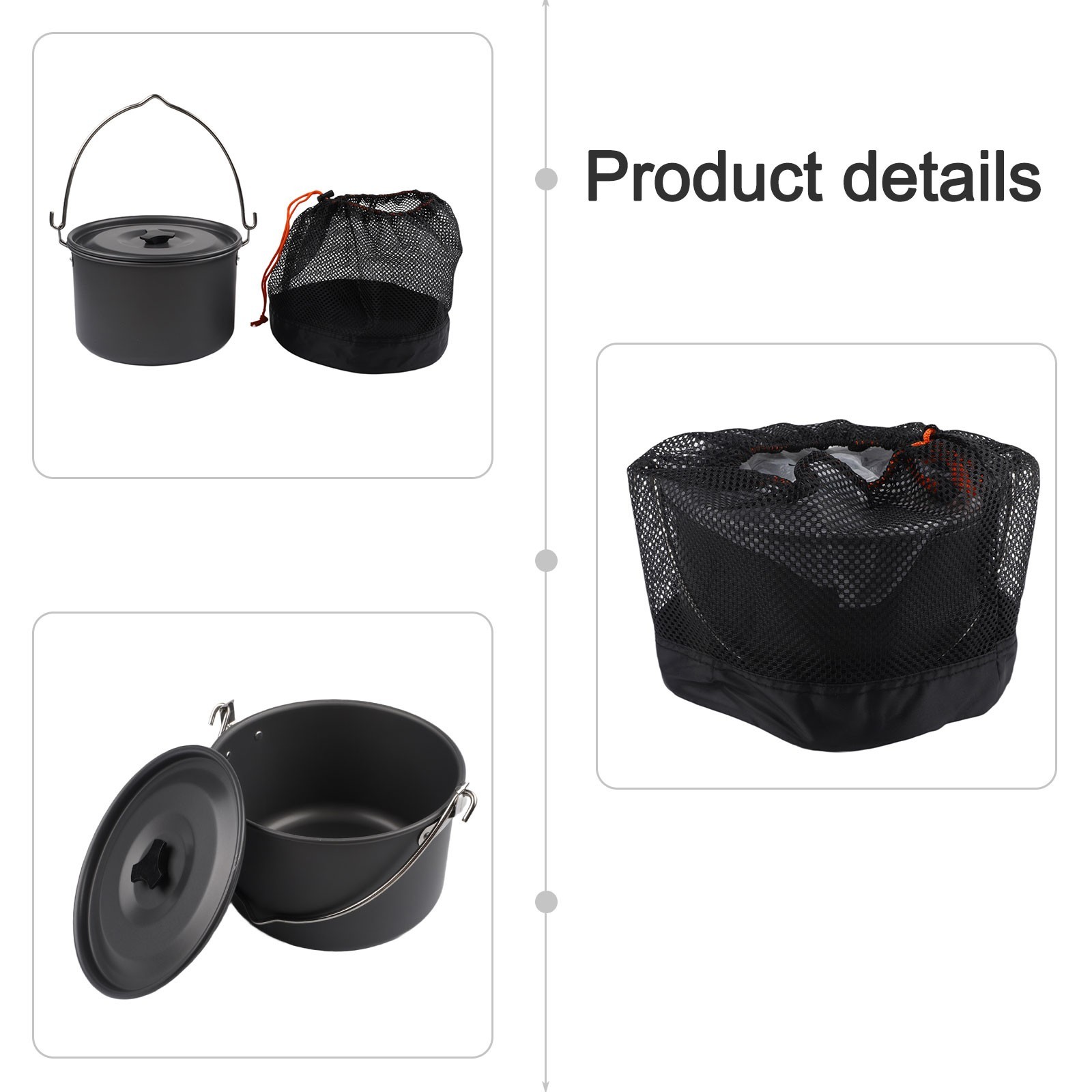 Group Cooking Made Simple with a Portable 4L Aluminum Hanging Pot for Outdoors