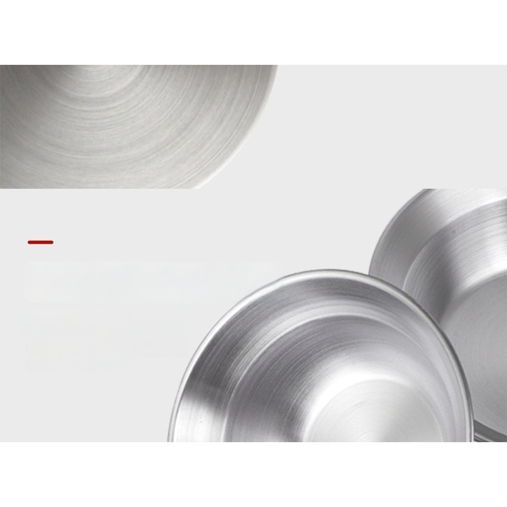 Stainless Steel 4 Piece Plate and Bowl Set Compact Stackable for Camping
