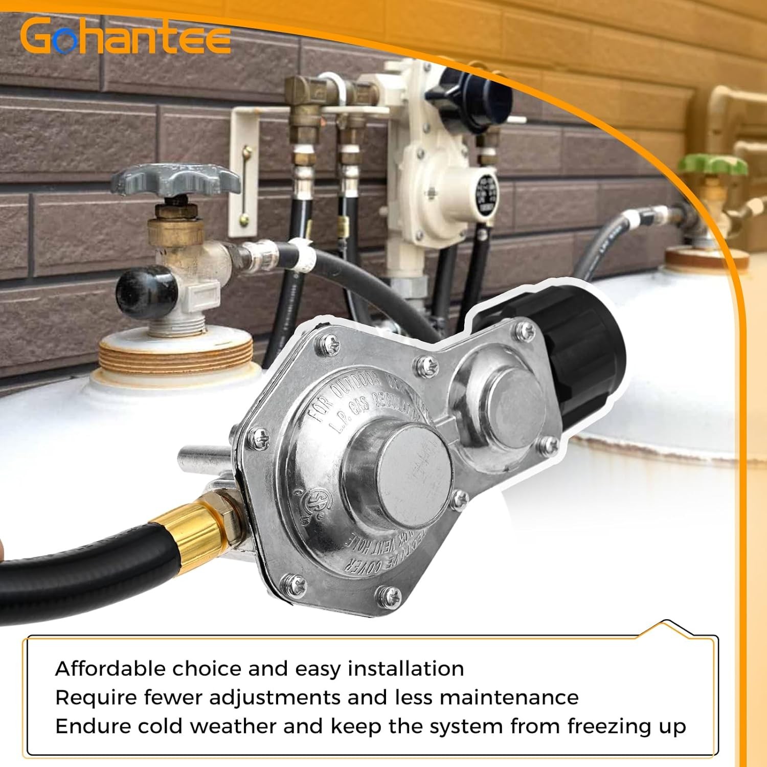 Two Stage Propane Regulator with 5FT Hose for QCC1/Type1 Tank, 3/4″…