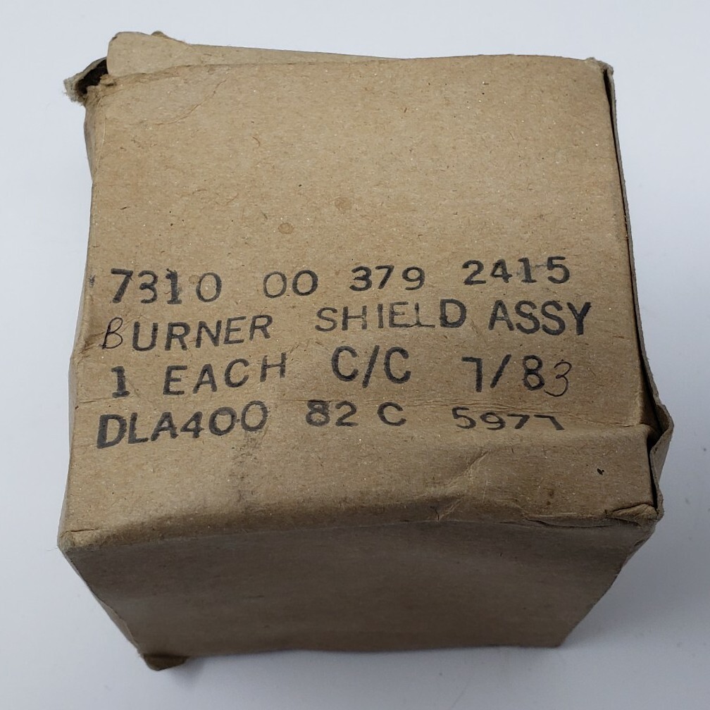 USGI Gas Camp Stove Burner Shield Assy NOS in BOX M1950 Original Good Display Pc