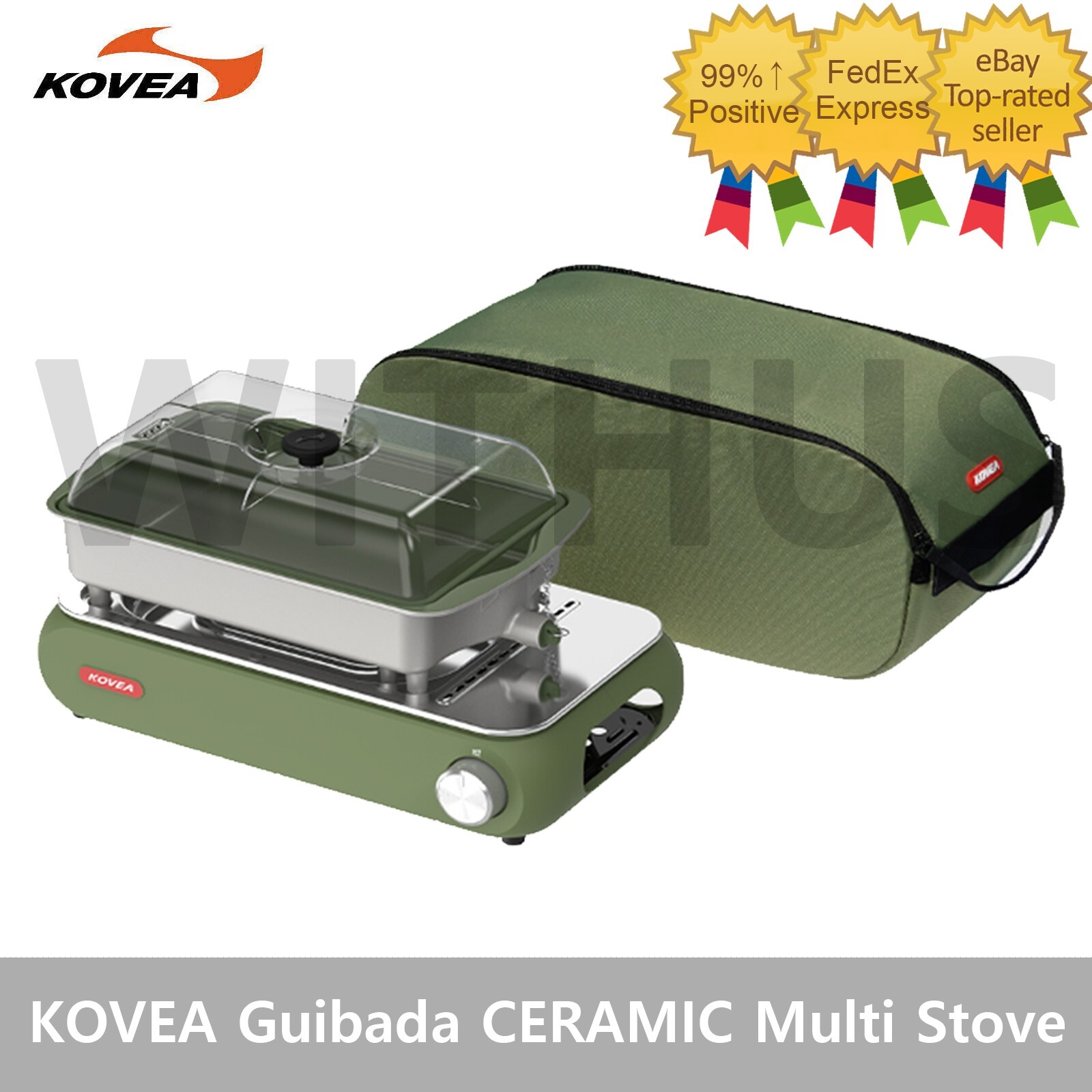 KOVEA Guibada CERAMIC 3WAY All-in-one Olive green Multi Stove Grill & Carry Bag