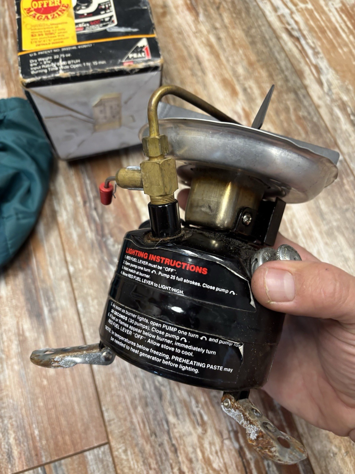 New Vintage 1990s Coleman Peak 1 Feather 400 Model Camp Stove w Case Backpacking
