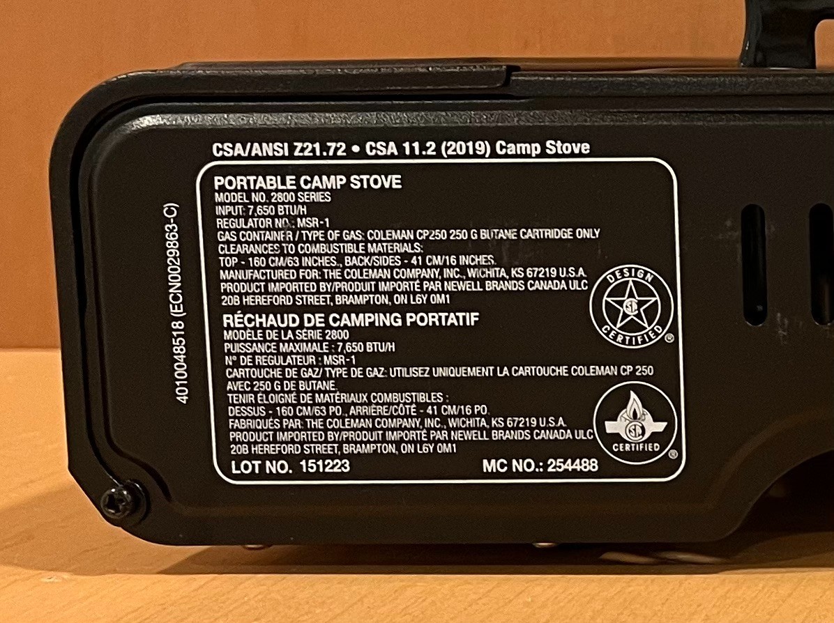 Coleman 2800 Series Single 1 Burner Tabletop Butane Camp Stove w/ Carrying Case