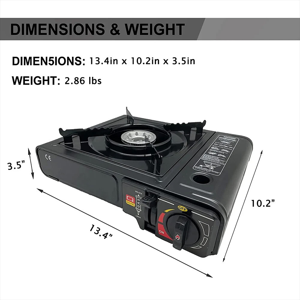 3500W Camping Stove Propane&Butane Windproof Fire Dual Fuel Brass Cooking Burner