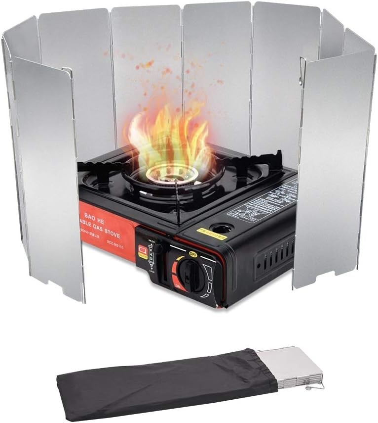10/12/16 Plates Stove Windscreen, Aluminum Stove Windshield with Drawstring Bag,