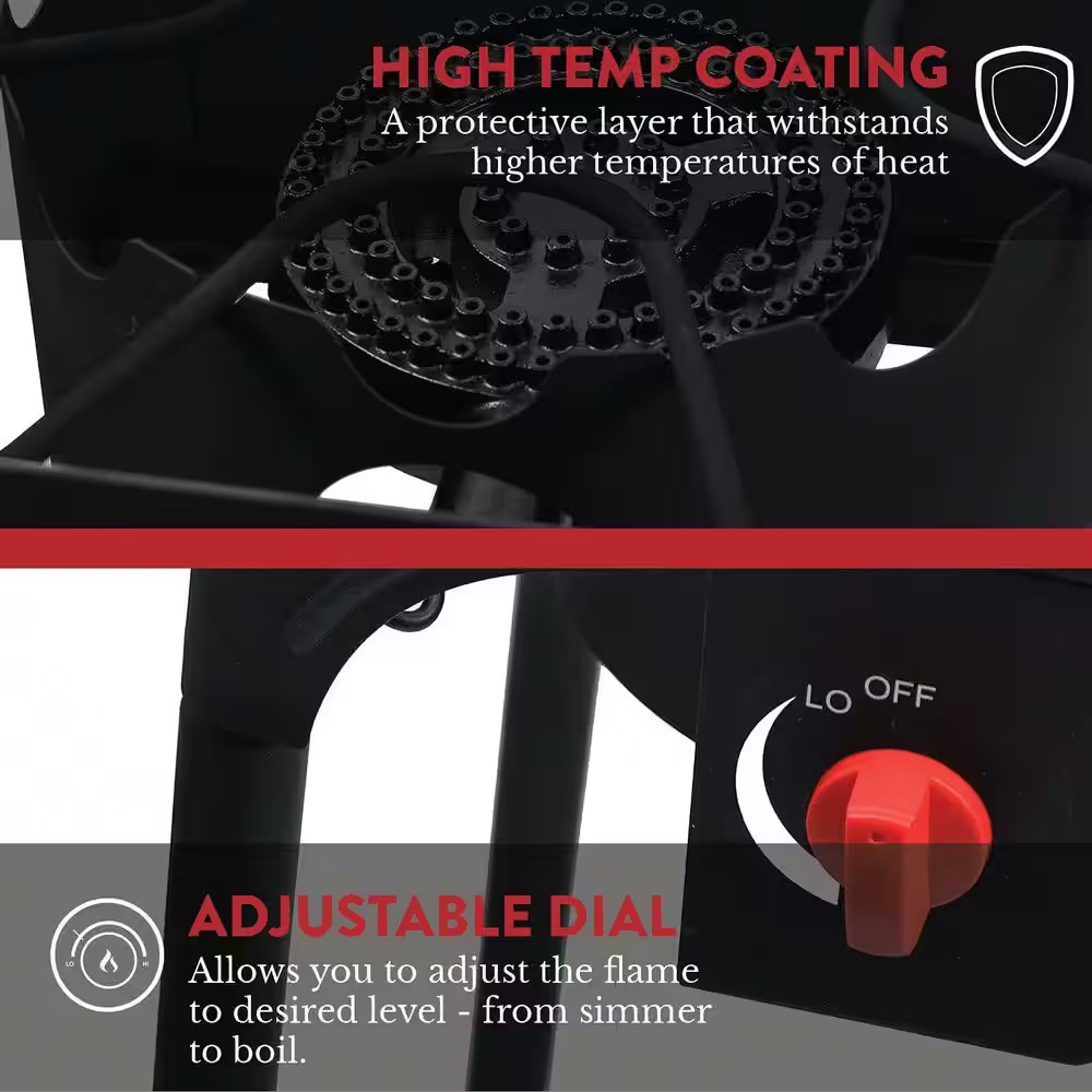 High Pressure Double Propane Burner Outdoor Cooker Fryer with Weather Proof Cove