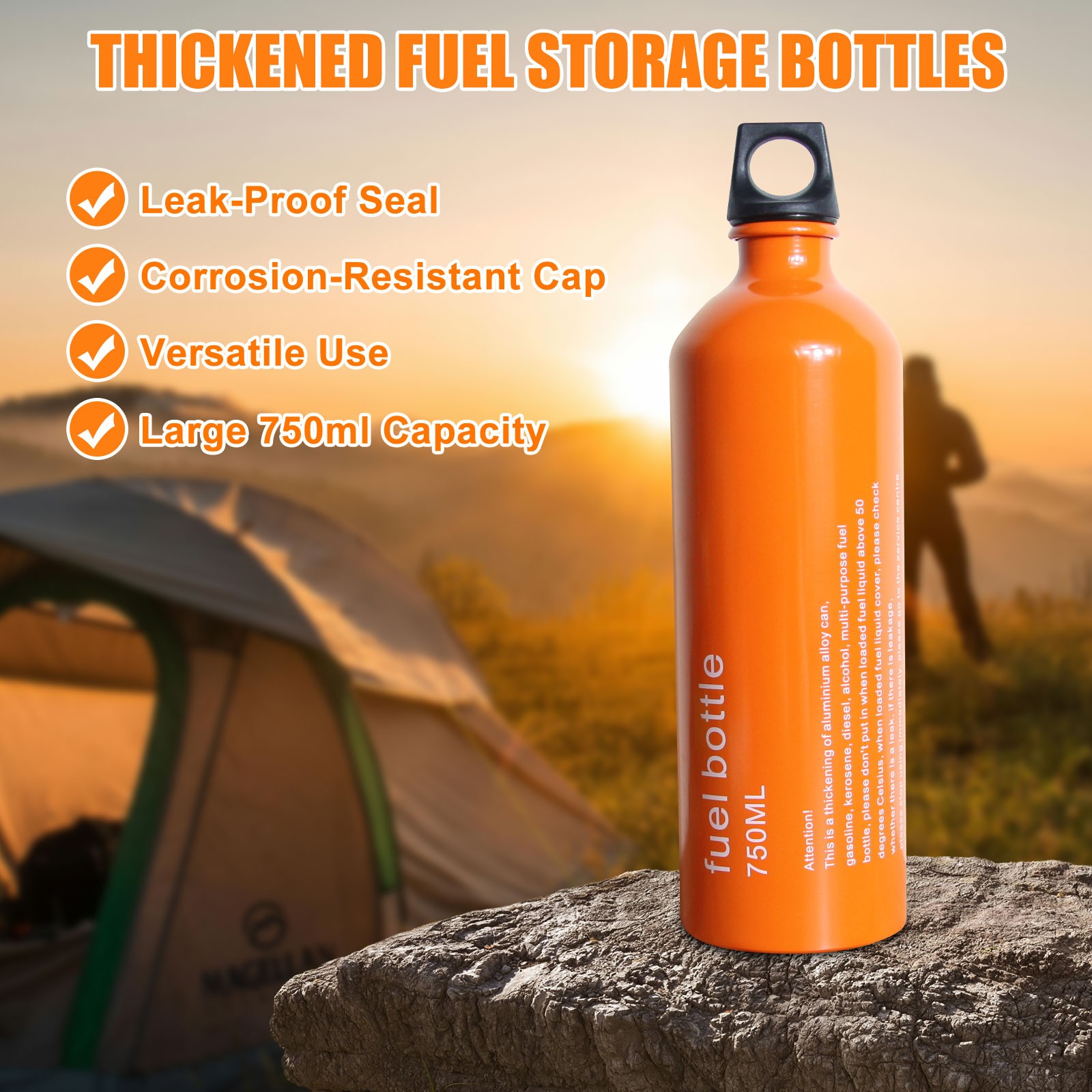 Outdoor Fuel Bottle Petrol Liquid Oil Bottle Kerosene Bottle 750ml Capacity