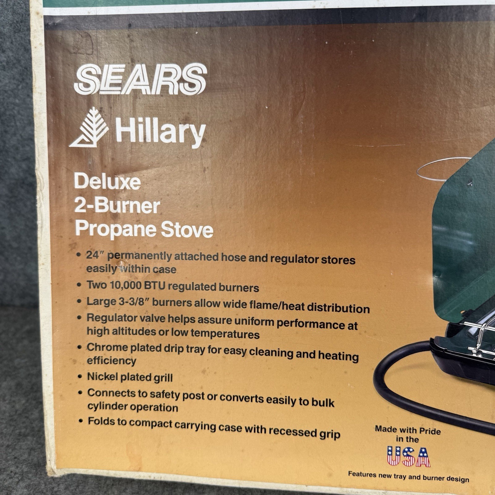 New Vintage Sears Hillary FieldGear 10,000 BTU 2-Burner Propane Camping Stove