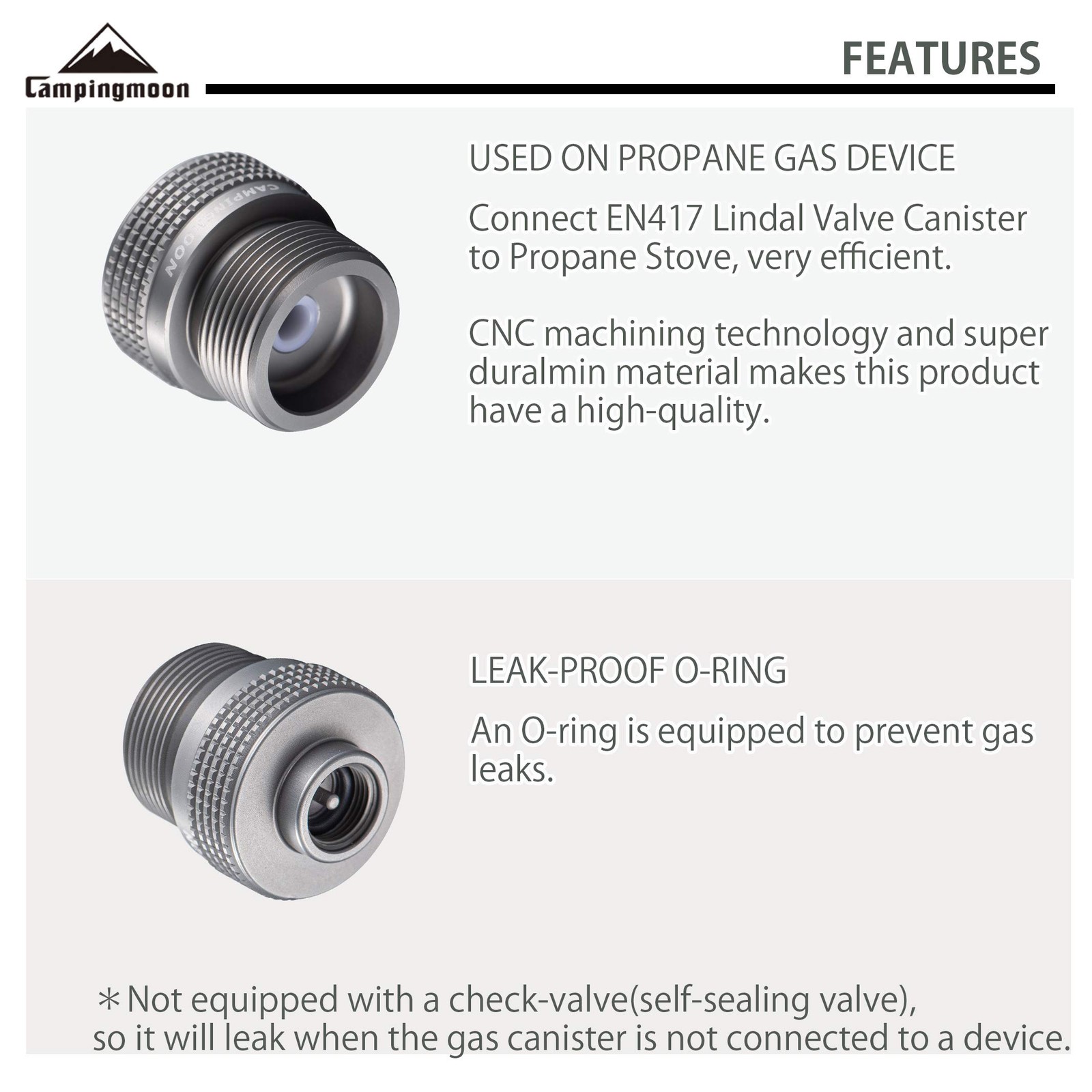 CAMPINGMOON Camping Grill Propane Gas Stove Adapter, Input: EN417 Lindal Valv…