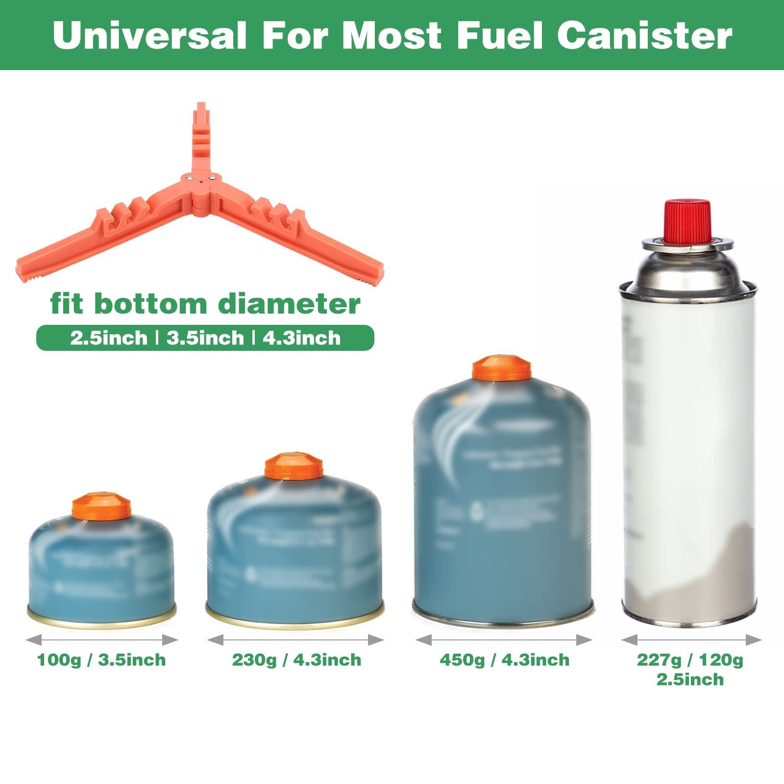 Camping Stove with 1LB Propane Tank Adapter, Fuel Can Canister Stand and Bag