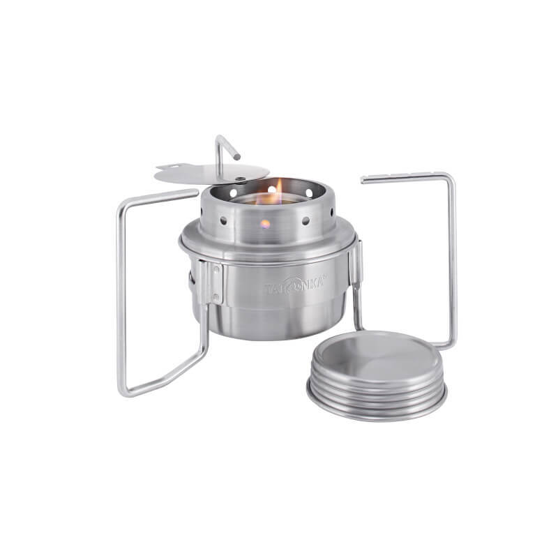 TATONKA ALCOHOL BURNER SET / SPIRIT STOVE WITH STAND 18/8 STAINLESS STEEL