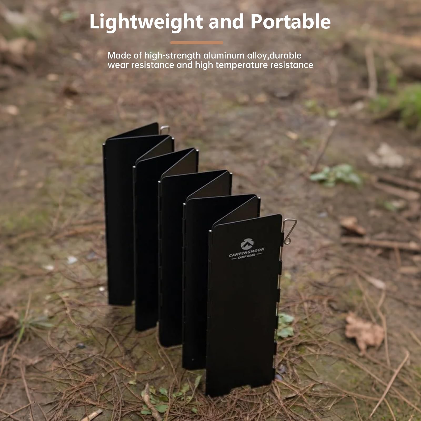 Campingmoon Camp Stove Windscreen,Foldable Aluminum Alloy 10 Plates Wind Shie…
