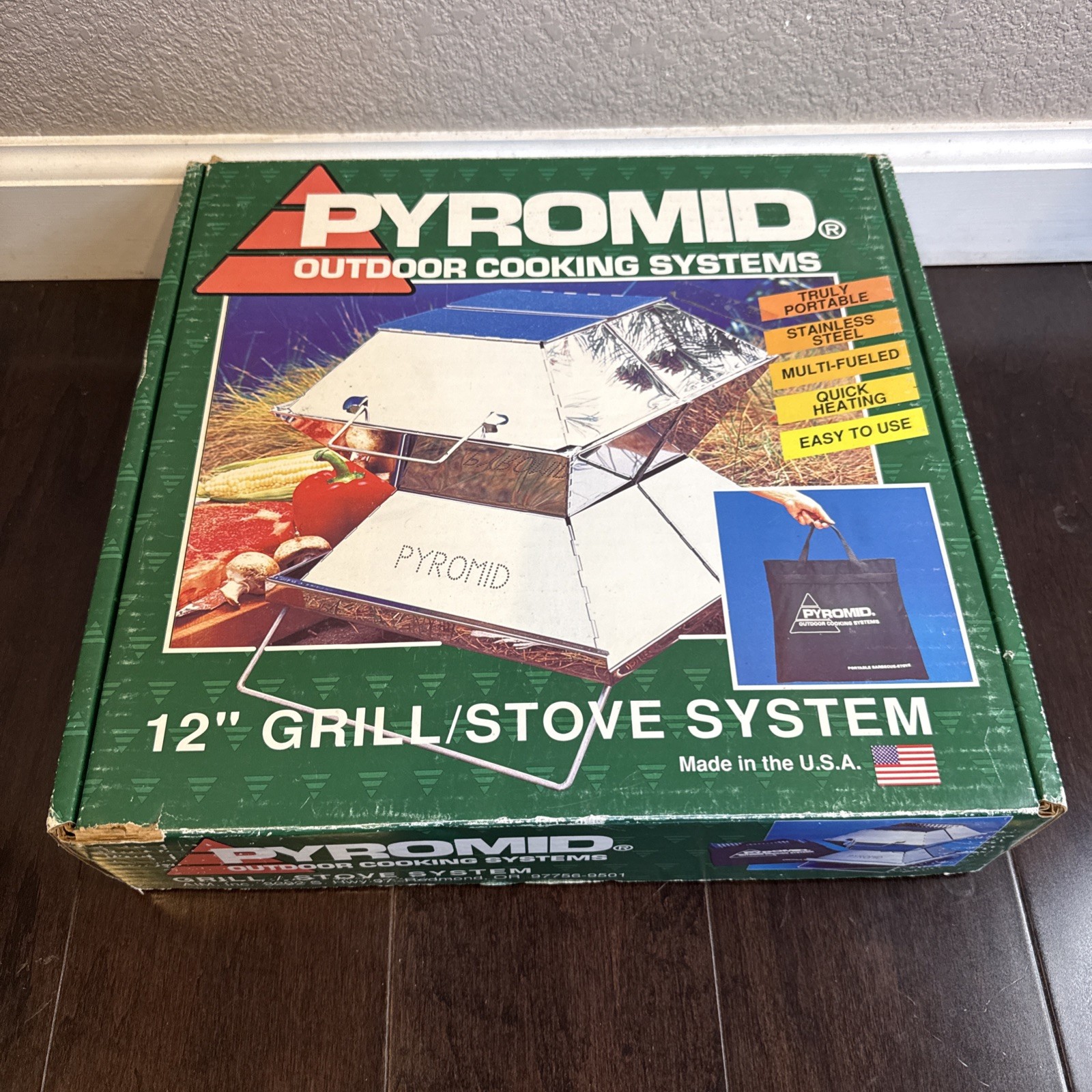Pyromid Outdoor Cooking System Stainless 12” Grill Stove Roaster Camping New