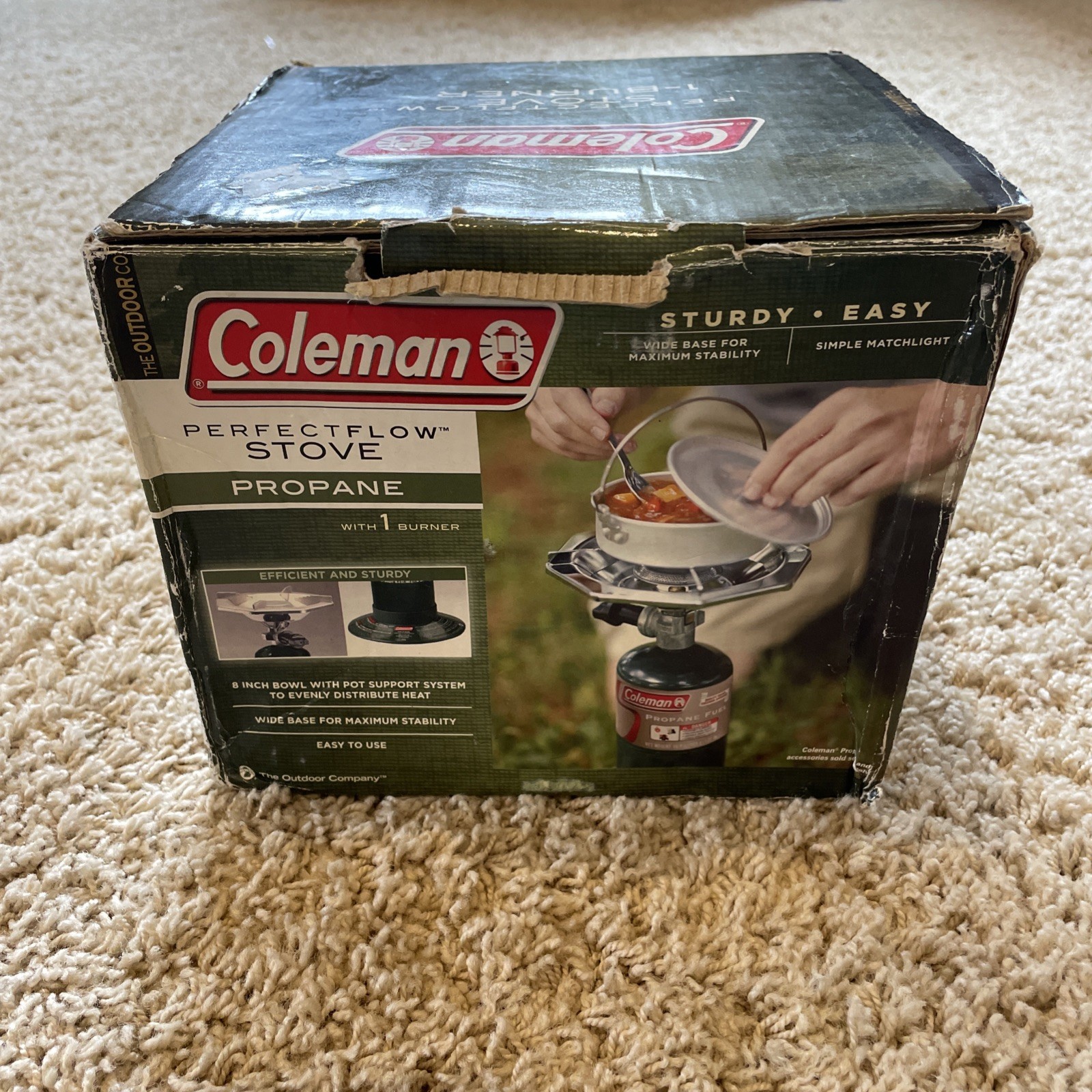 COLEMAN PERFECT FLOW PROPANE 1 SINGLE BURNER CAMPING OUTDOOR STOVE 5431B