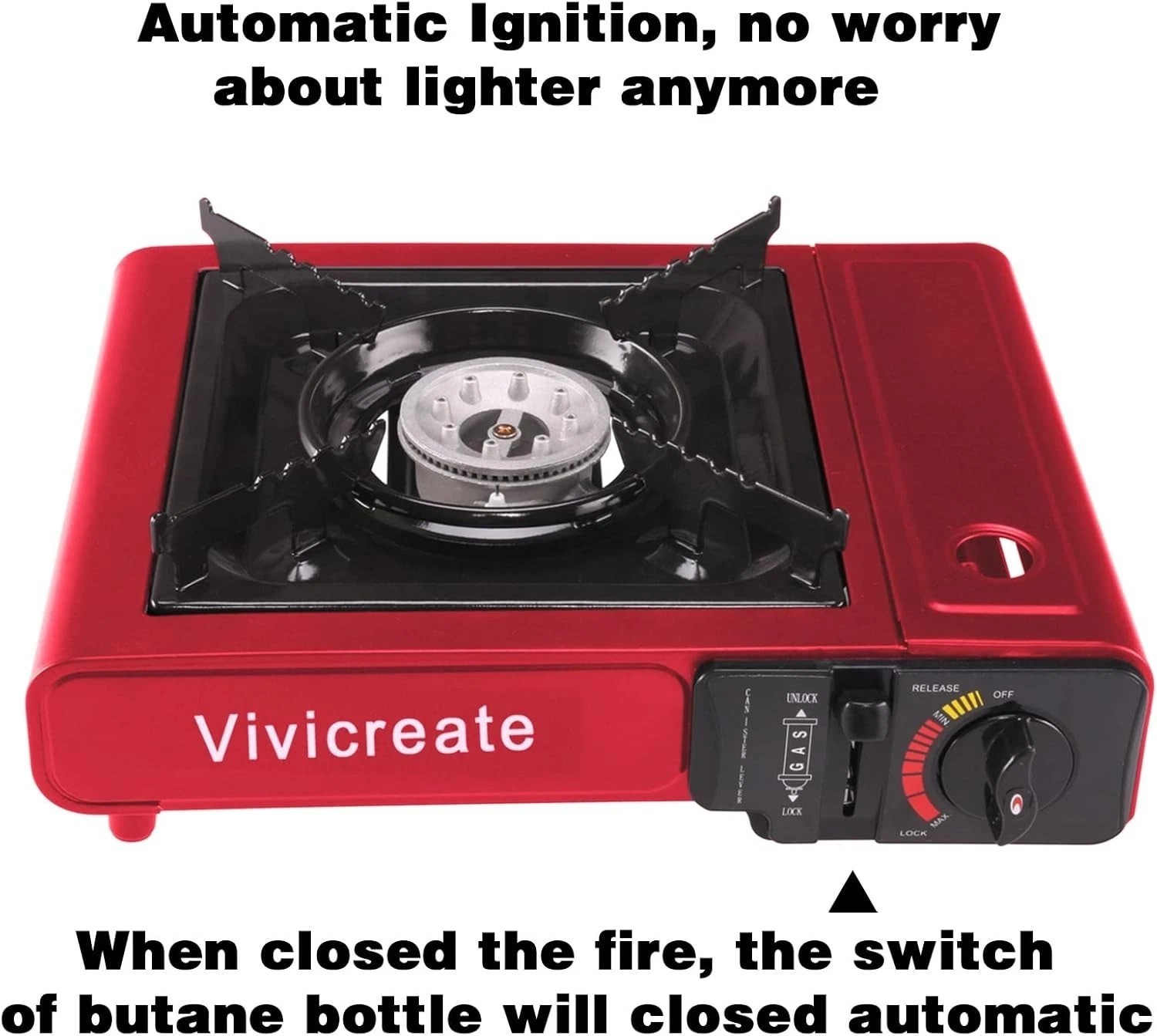 Compact 8500 BTU Butane Burner with Automatic Ignition & Safety Lock – Outdoors