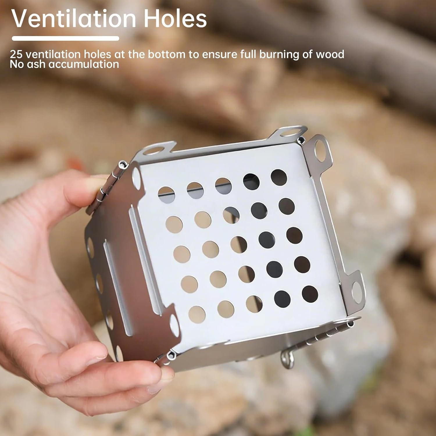 Titanium Wood Stove Foldable Portable Alcohol Stove Titanium Wood Burning Stove