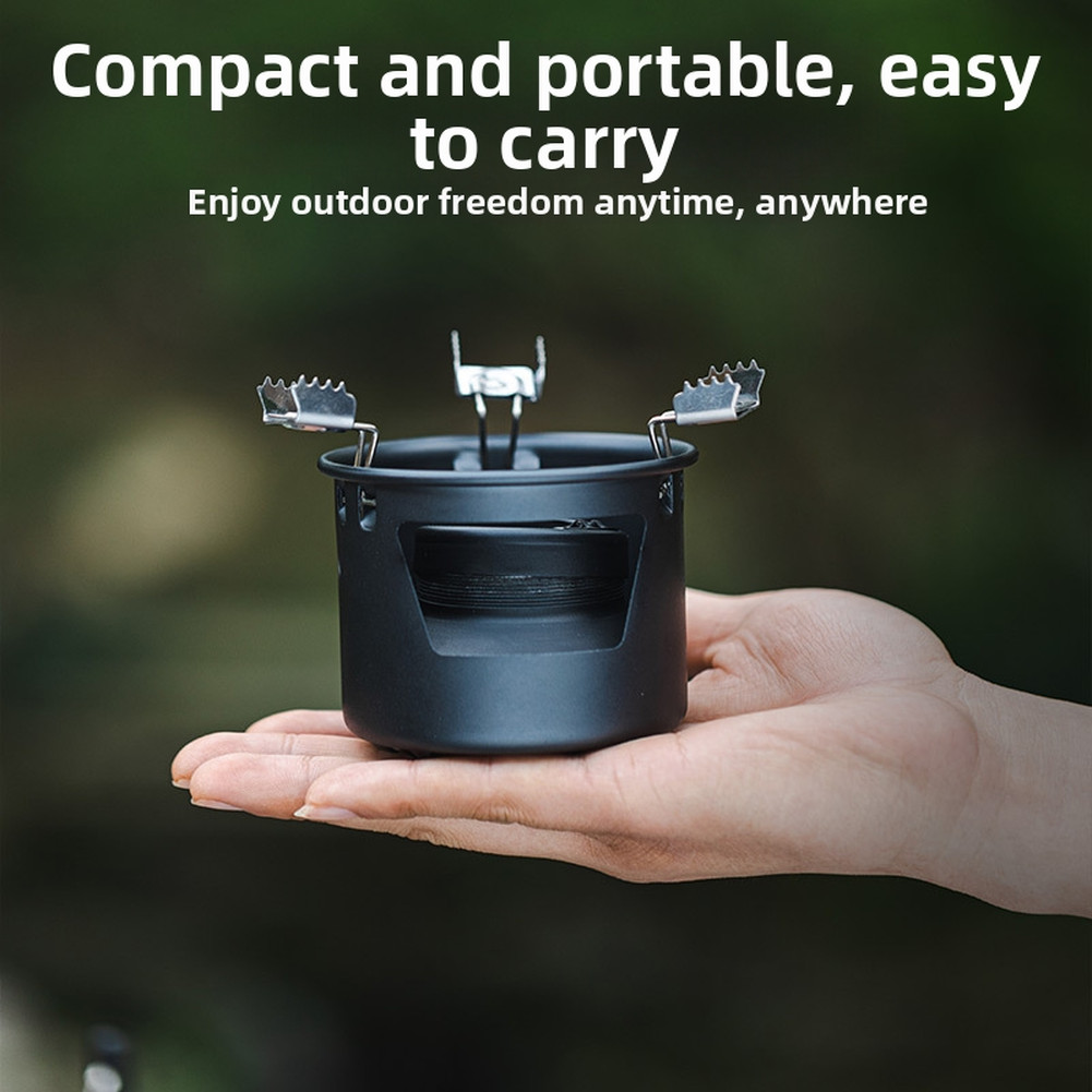 Compact Foldable For Mini Stove 5.12×5.12×3.74in for Backpacking Camping