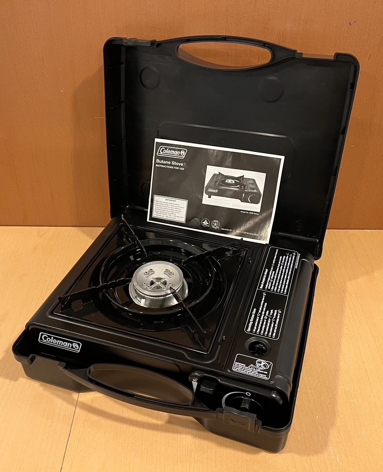 Coleman 2800 Series Single 1 Burner Tabletop Butane Camp Stove w/ Carrying Case