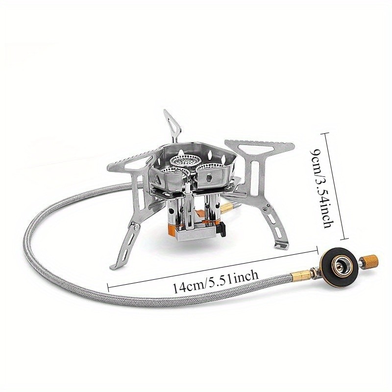 3-Core Burner Camping Stove with Fuel Canister Adapter, Portable Camp Stove Set