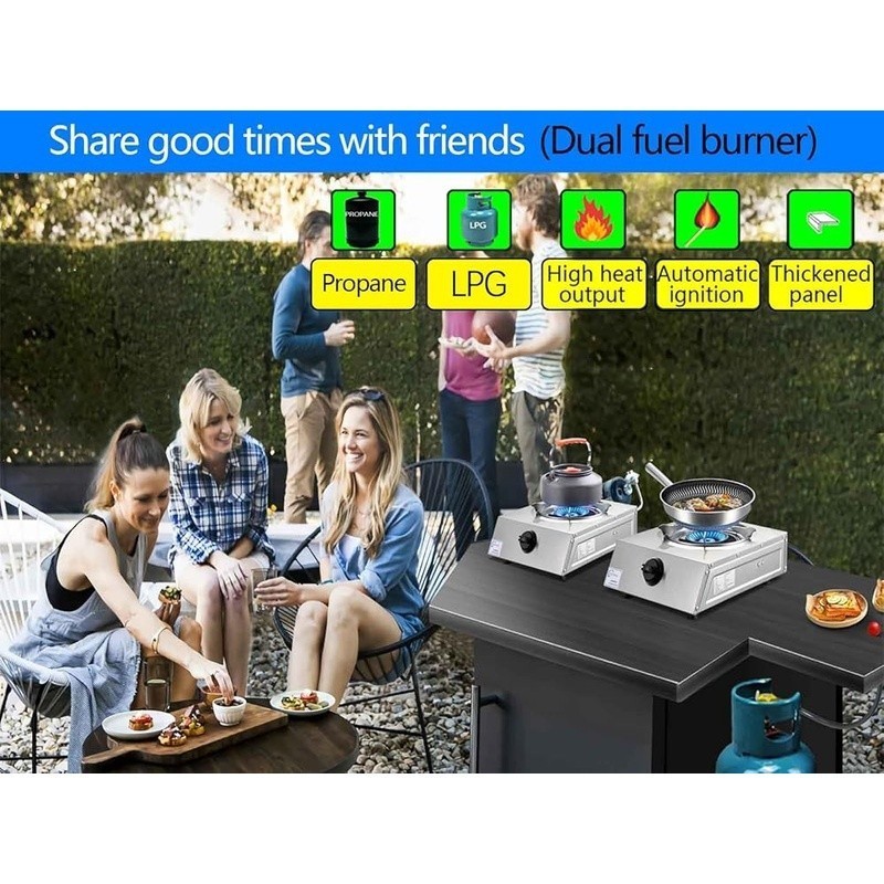 Dual Fuel Propane Burner Automatic Ignition High Heat Output LPG Cooking Stove
