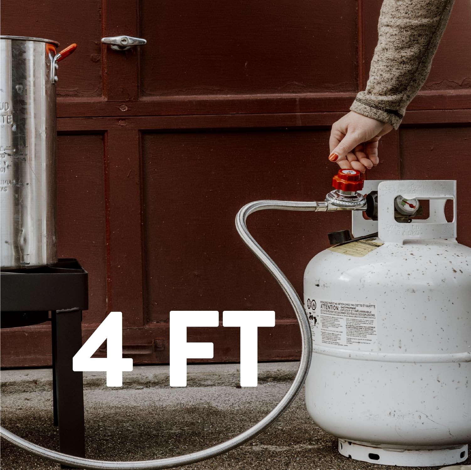 4FT 0-20PSI Adjustable High Pressure Propane Gas Regulator with Hose BBQ Grill