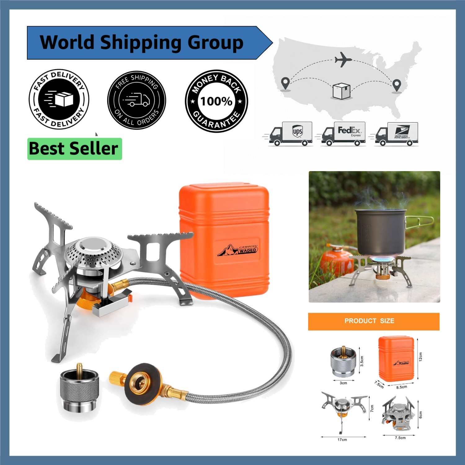 Efficient 3700W Camping Stove with Piezo Ignition – Perfect for Adventurers