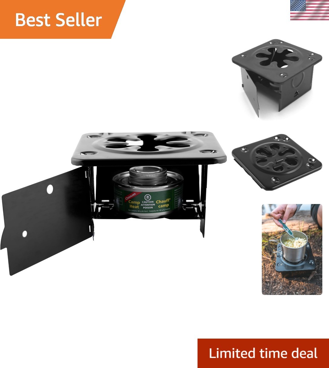 Coghlan’s Portable Folding Camp Stove – Compact, Lightweight Steel Cooking St…