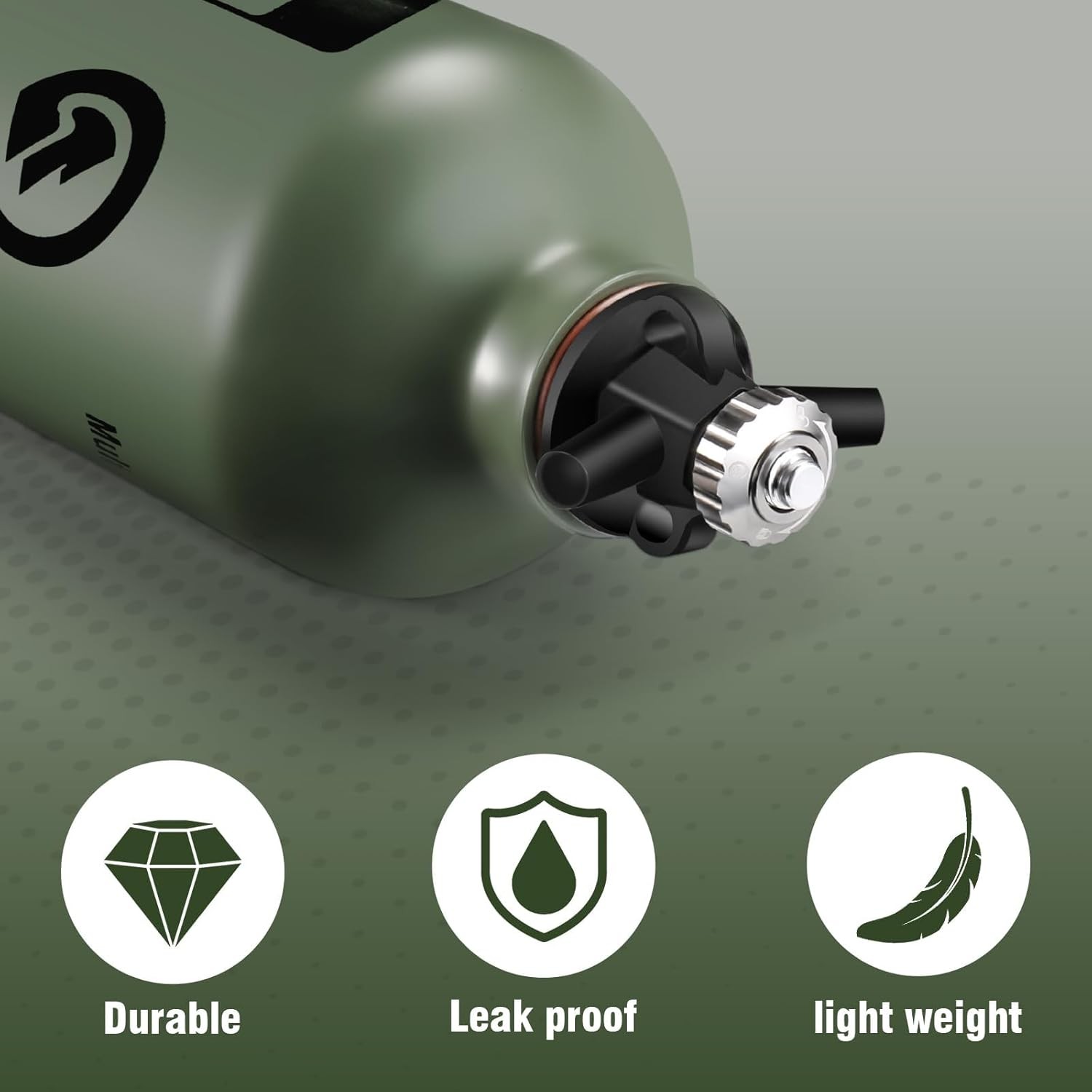 1L Fuel Bottle Camping Outdoor Safety Valve Armoured Green Camping Fuel