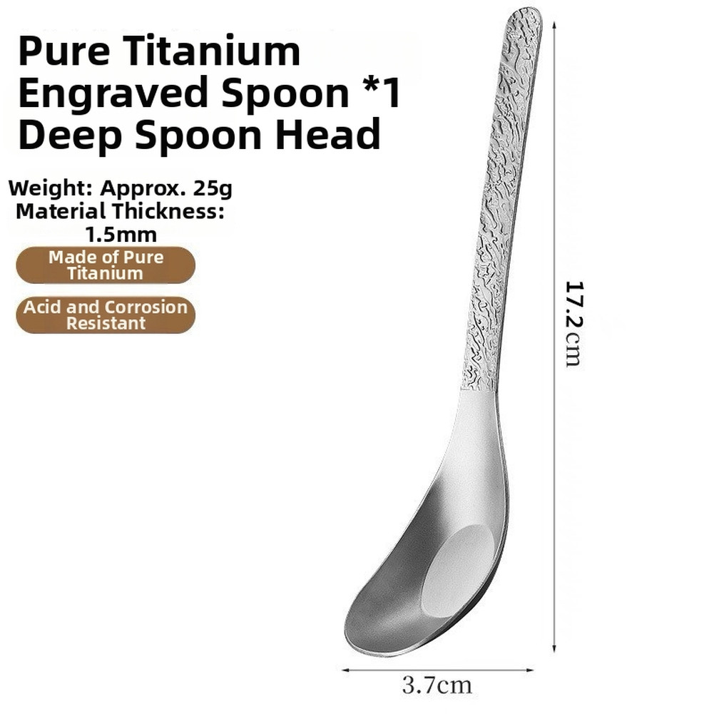 Titanium Spoon Pure 17.2cm 25g Flavor Neutral Heat Resistant for Outdoor Use