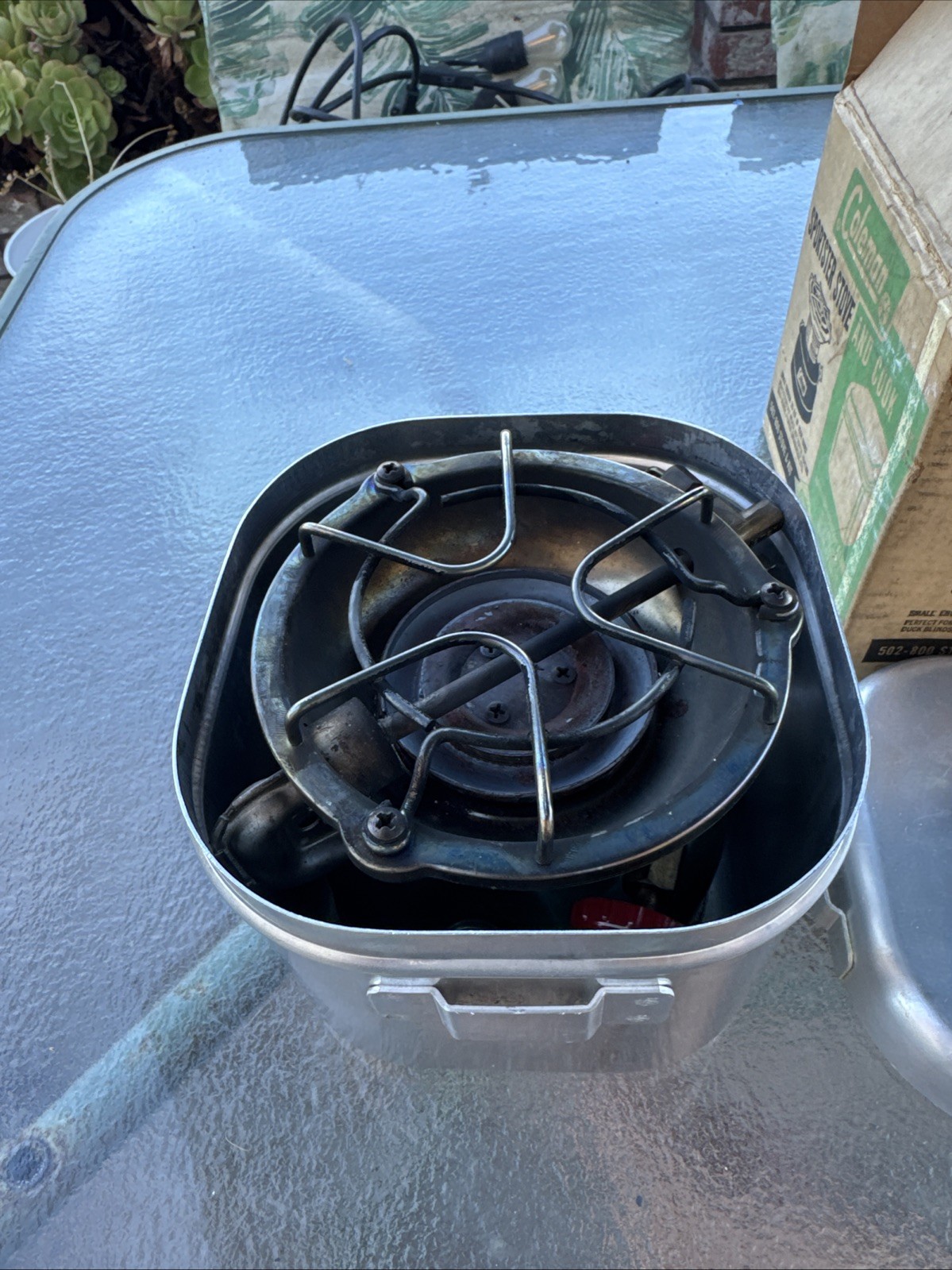 Vintage Coleman Sportster Cook Kit 502-800 Single Burner Green Camp Stove