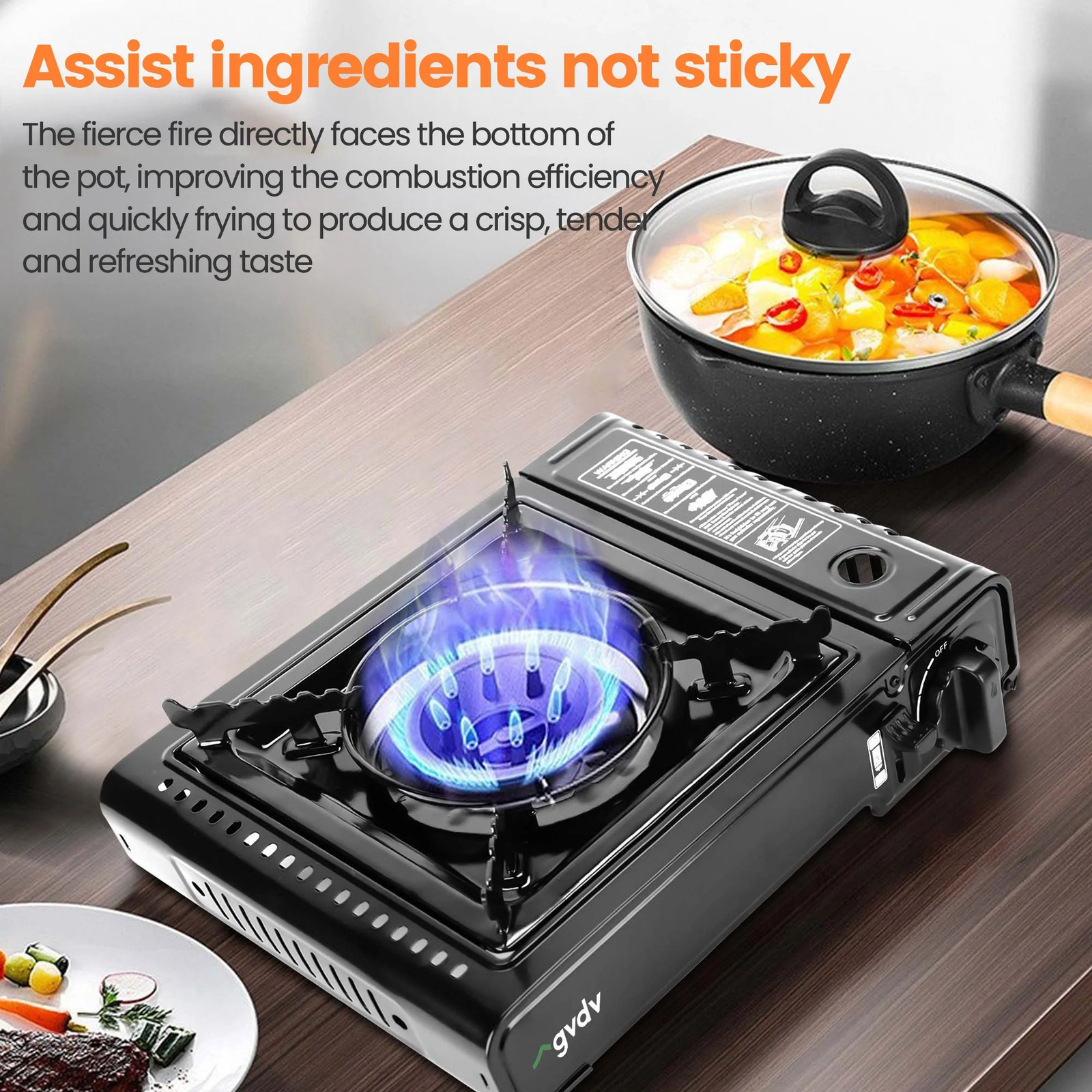 Portable Camping Stove, 1 Burner Butane Gas Stove with Updated Carrying Case