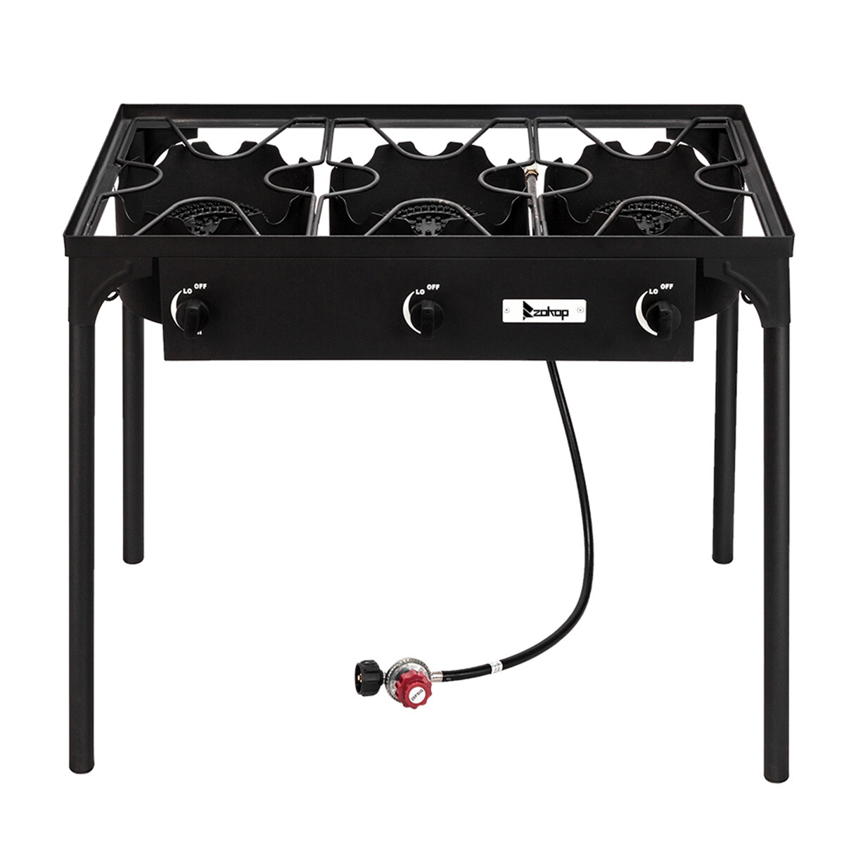 Professional Outdoor 225000 BTU Stove Propane 3 Burner Portable Cooker BBQ Grill