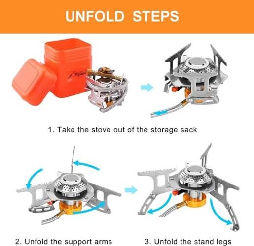 Camping Gas Stove, 3700W Portable Camp stove with Camping Stove Adapter