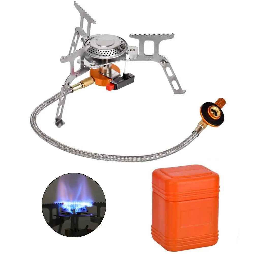 Camping Gas Stove Outdoor Tourist Burner Big Power Heater Tourism Cooker Barbecu