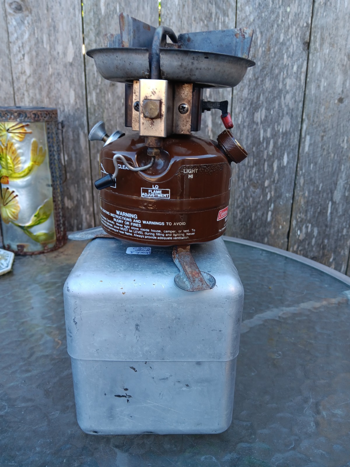 Coleman Peak1 M400 Lightweight Camp Stove Allum Pot/storage 6/82 USA 🇺🇸Nice1
