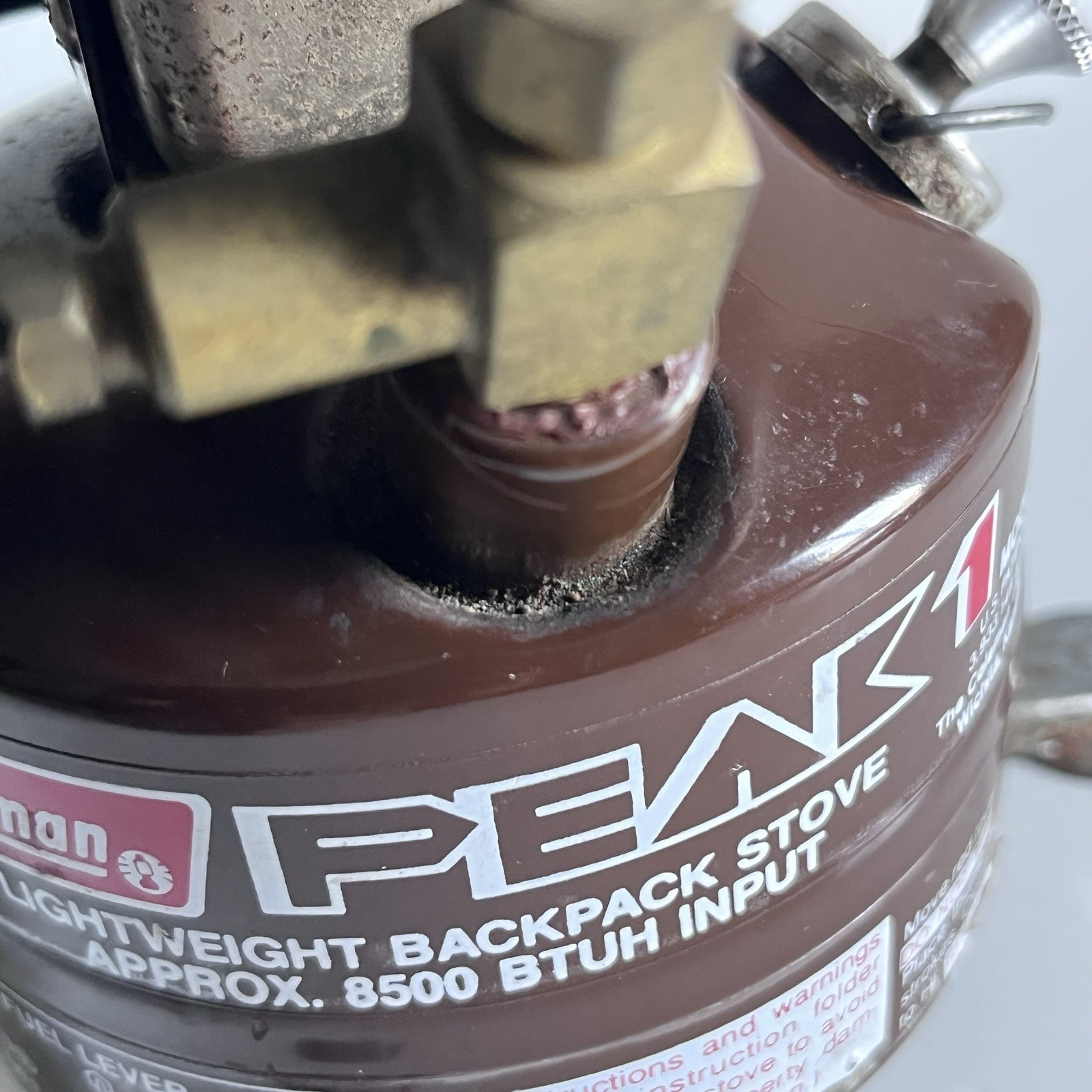 Vintage Coleman Peak 1 Model 400 Brown Backpack Camp Stove Working 8/79 Date