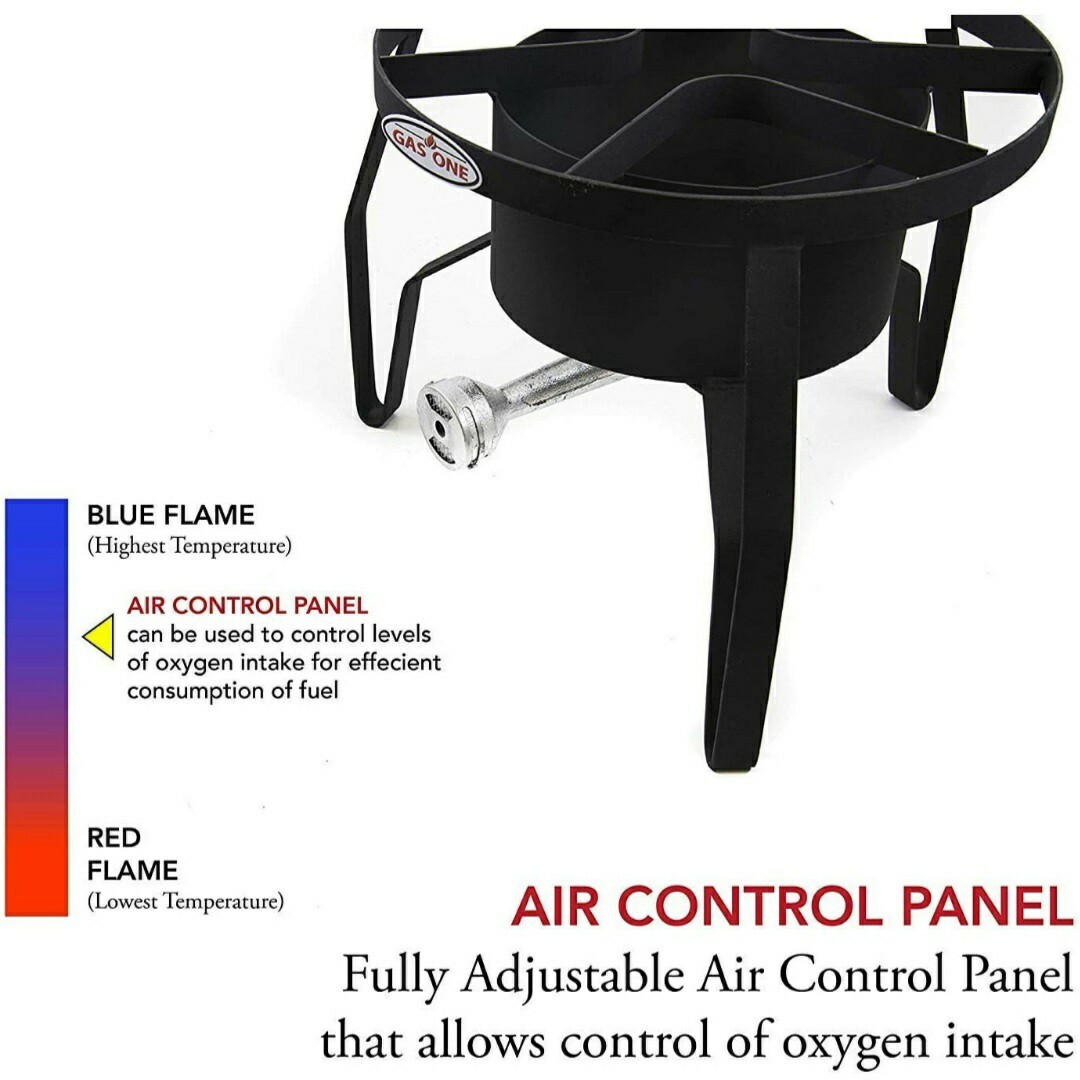 GasOne B-5300+50480 Burner with Cover High-Pressure Outdoor Propane Stove