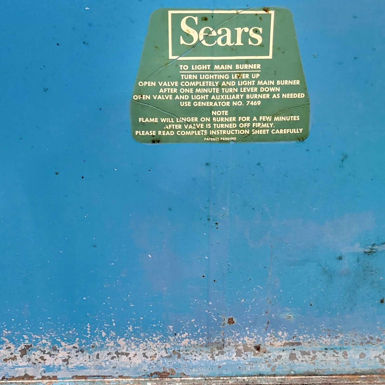 Vintage Sears 476.74970 Two Burner Camp Stove with Tank Blue Yellow Dated 1/66