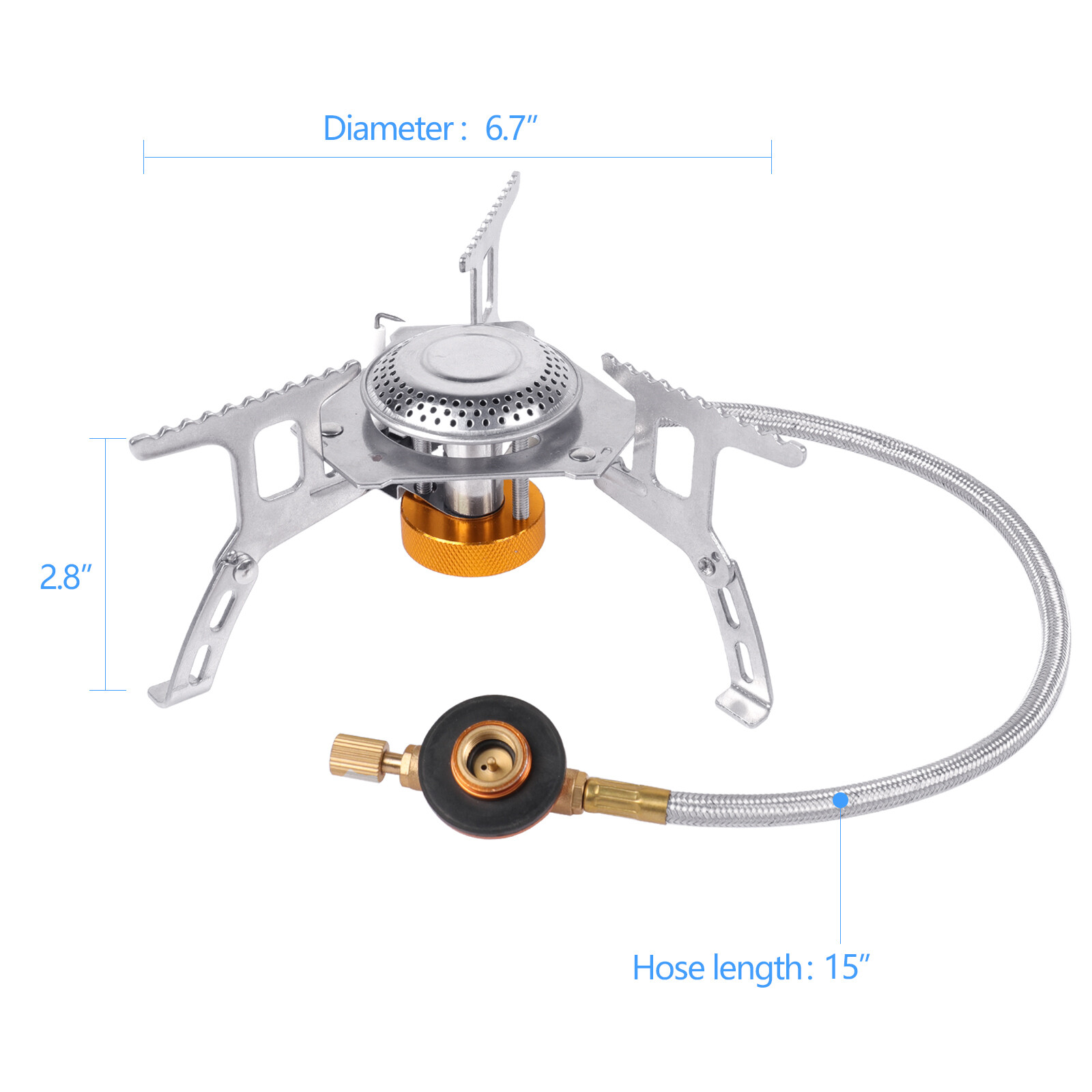 3700W Portable Backpacking Camping Gas Stove +Piezo Ignition Burner Case/Adapter